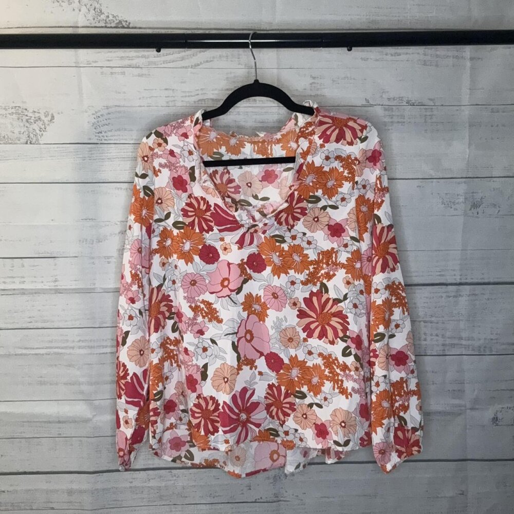 NWOT Floral Print Blouse - Picture 6 of 7